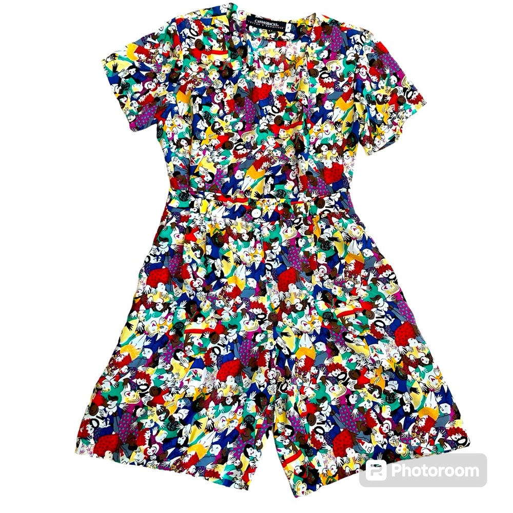 Vintage Canvasbacks Lutton & Horsfield 100% Silk Graphic Cartoon Set Size M